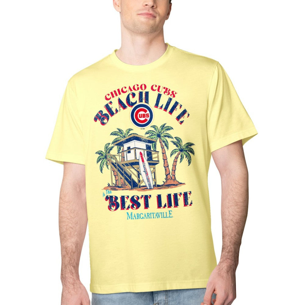 Chicago Cubs Margaritaville Beach Hut Graphic T-Shirt - Yellow