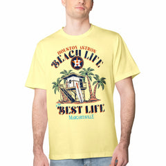 Houston Astros Margaritaville Beach Hut Graphic T-Shirt - Yellow