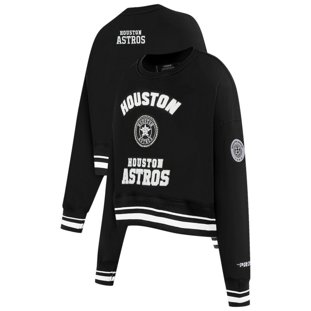 Houston Astros Pro Standard Women's Pearl Cropped Pullover Sweatshirt
 - Black