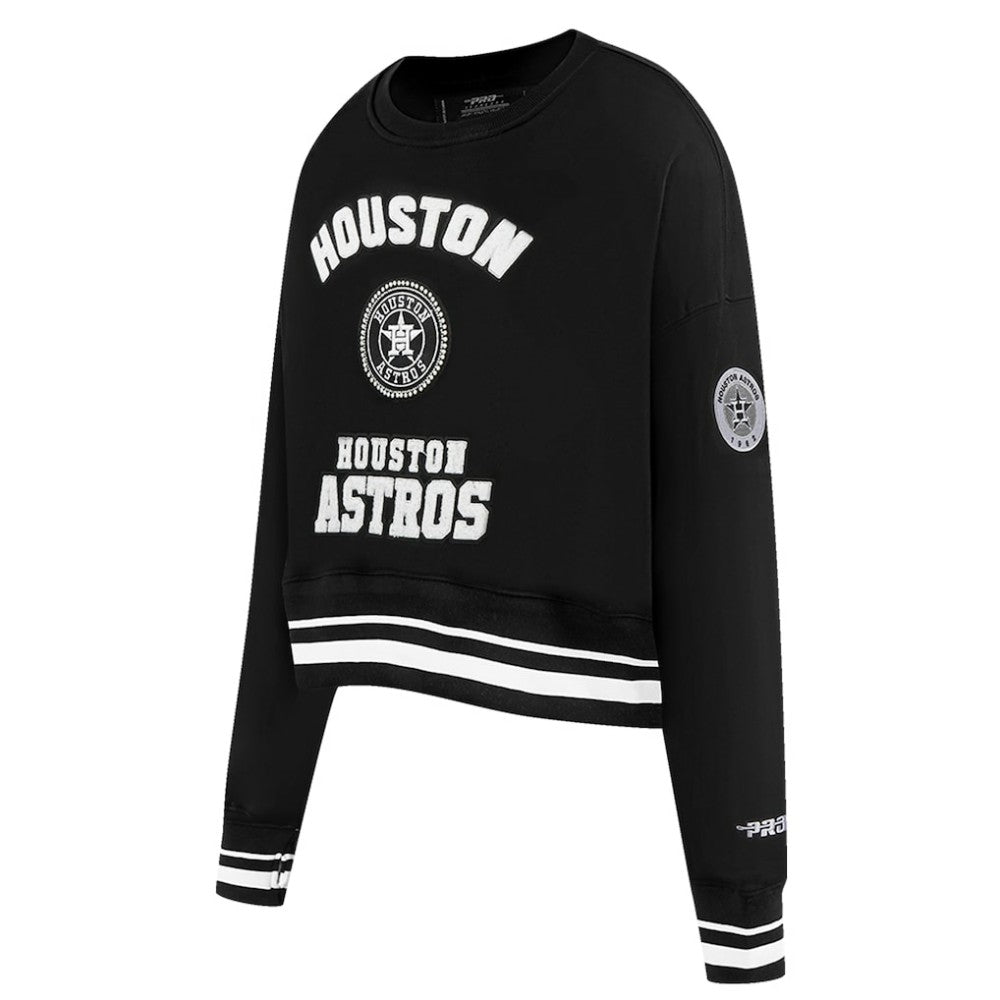 Houston Astros Pro Standard Women's Pearl Cropped Pullover Sweatshirt
 - Black