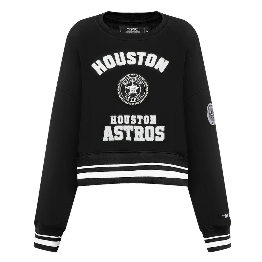 Houston Astros Pro Standard Women's Pearl Cropped Pullover Sweatshirt
 - Black