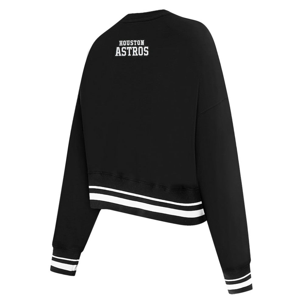 Houston Astros Pro Standard Women's Pearl Cropped Pullover Sweatshirt
 - Black