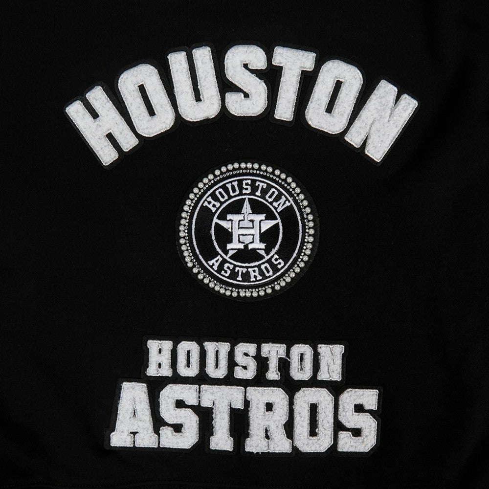 Houston Astros Pro Standard Women's Pearl Cropped Pullover Sweatshirt
 - Black