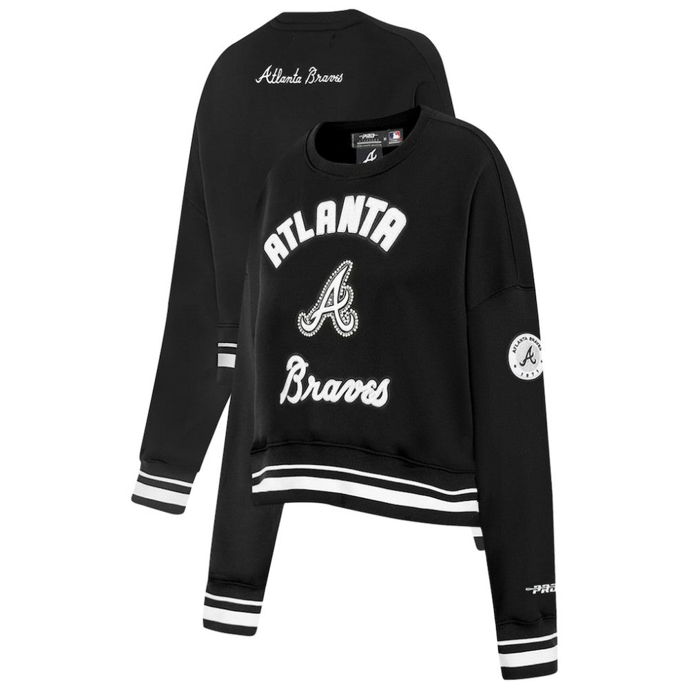 Atlanta Braves Pro Standard Women's Pearl Cropped Pullover Sweatshirt
 - Black