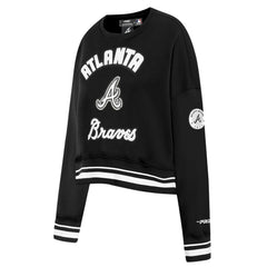 Atlanta Braves Pro Standard Women's Pearl Cropped Pullover Sweatshirt
 - Black