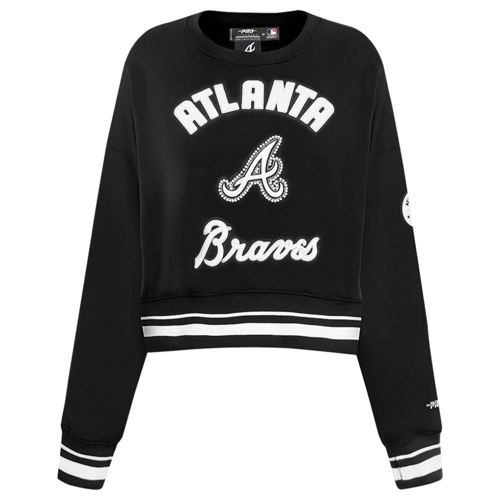 Atlanta Braves Pro Standard Women's Pearl Cropped Pullover Sweatshirt
 - Black