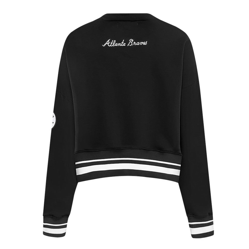 Atlanta Braves Pro Standard Women's Pearl Cropped Pullover Sweatshirt
 - Black