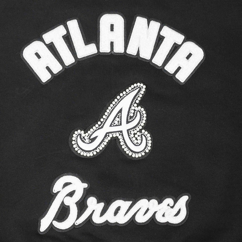 Atlanta Braves Pro Standard Women's Pearl Cropped Pullover Sweatshirt
 - Black