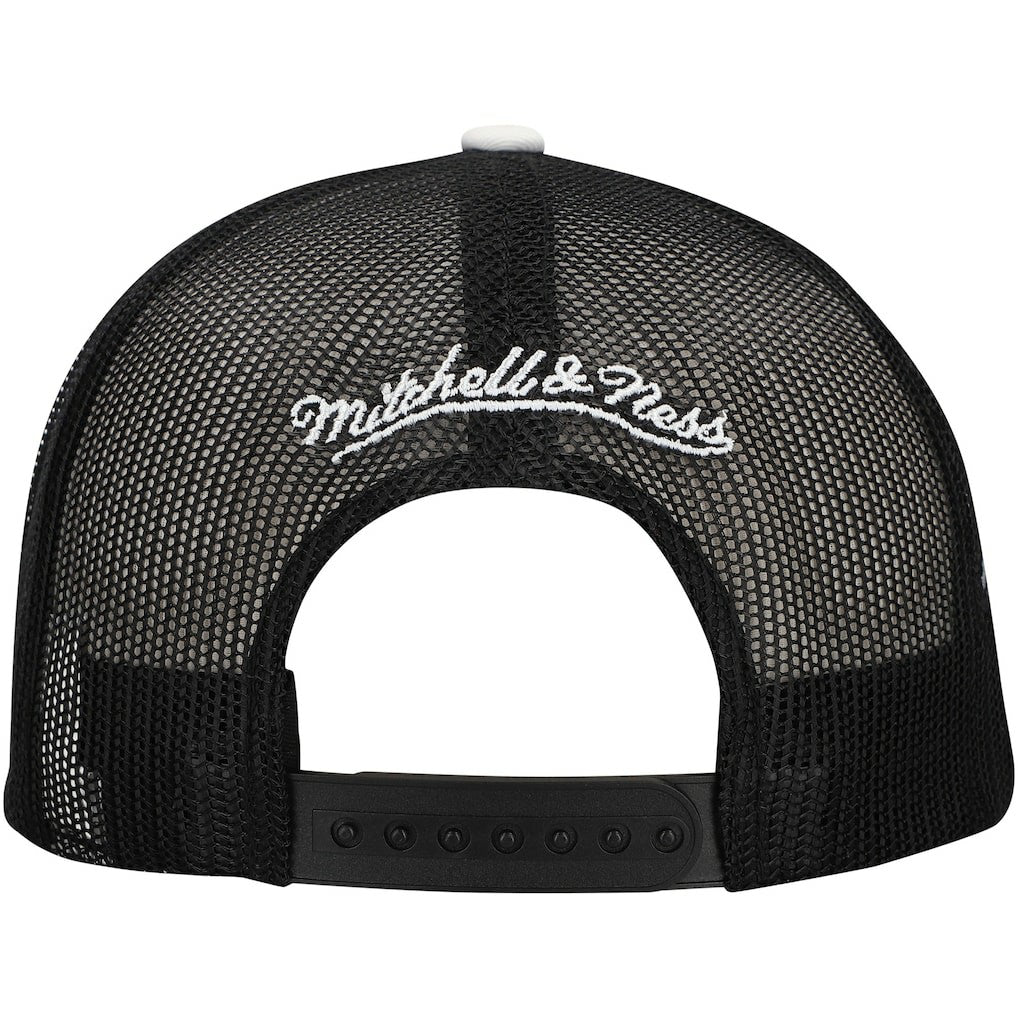 Brooklyn Nets Roper Trucker Snapback Hat - Black | Mitchell & Ness for sale