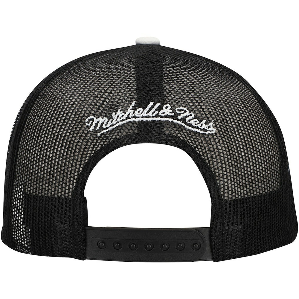 Brooklyn Nets Roper Trucker Snapback Hat - Black | Mitchell & Ness for sale