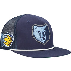 Memphis Grizzlies Roper Trucker Snapback Hat - Navy | Mitchell & Ness outlet