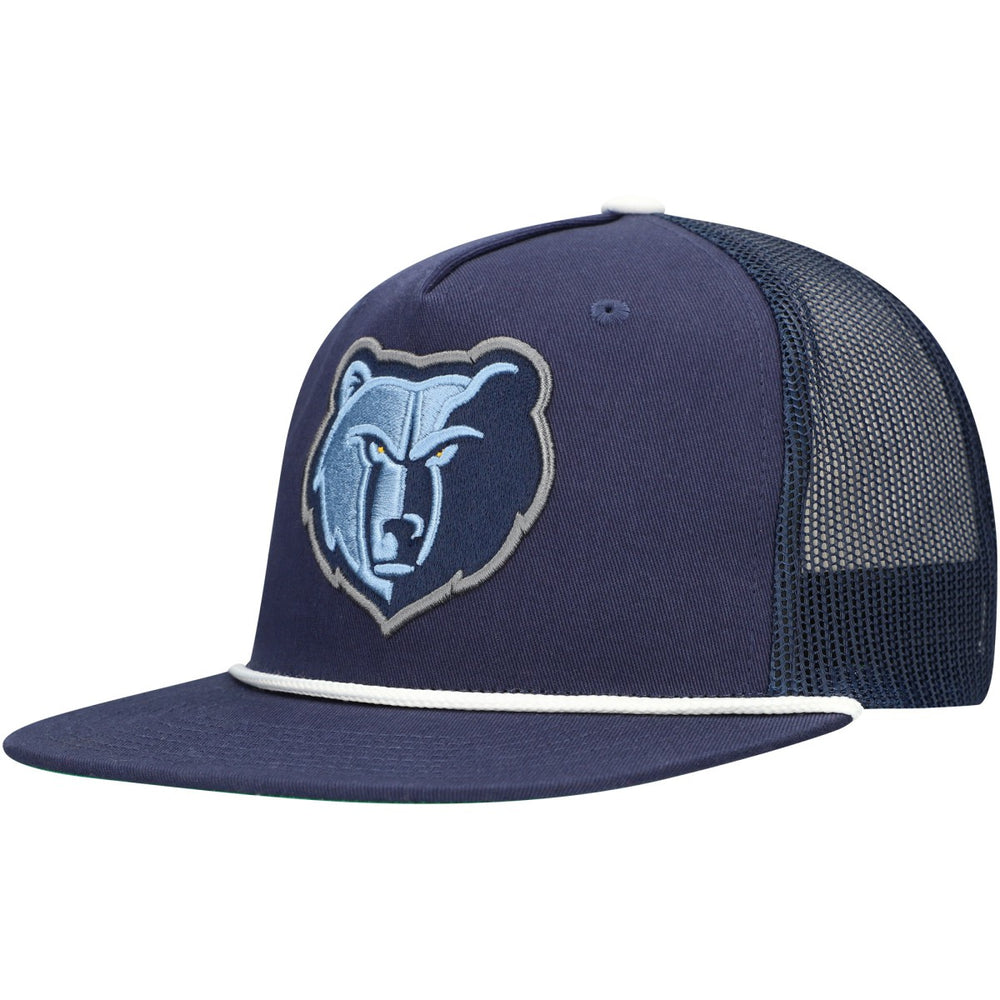 Memphis Grizzlies Roper Trucker Snapback Hat - Navy | Mitchell & Ness outlet