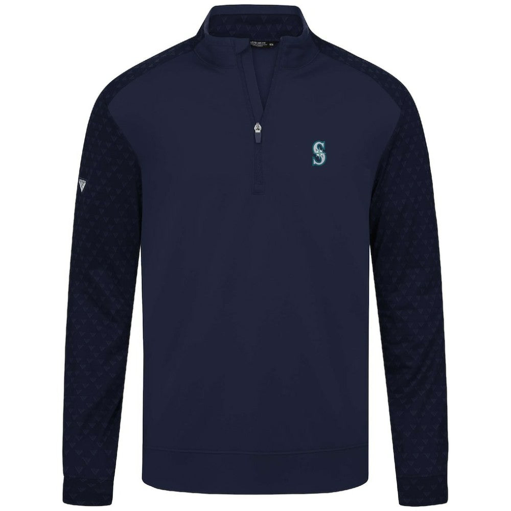 Seattle Mariners Levelwear Aztec Insignia 2.0 Quarter-Zip Pullover Top - Navy