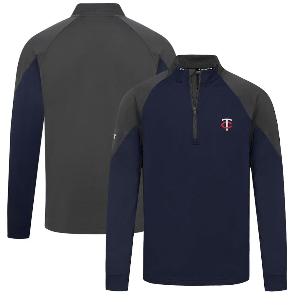 Minnesota Twins Levelwear Cadet Insignia 2.0 Raglan Quarter-Zip Jacket - Navy