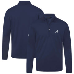 Atlanta Braves Levelwear Heron Insignia 2.0 Quarter-Zip Jacket - Navy