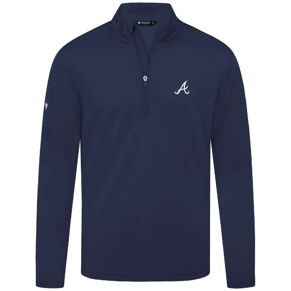 Atlanta Braves Levelwear Heron Insignia 2.0 Quarter-Zip Jacket - Navy