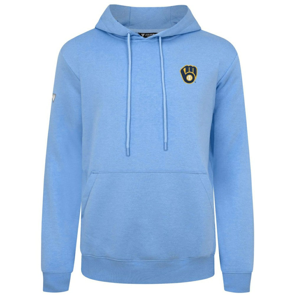 Milwaukee Brewers Levelwear Podium Primary Pullover Hoodie - Light Blue