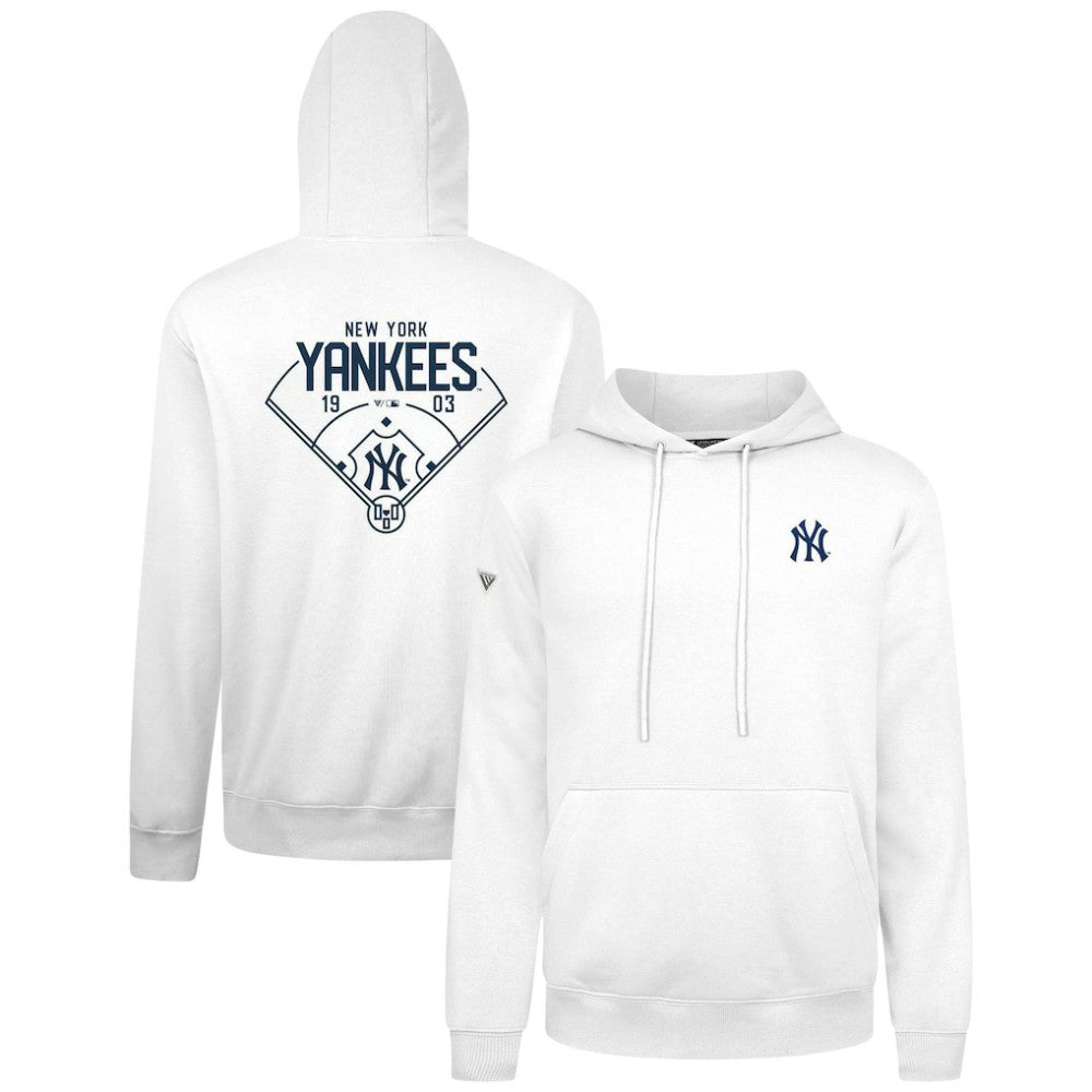 New York Yankees Levelwear Podium Primary Pullover Hoodie - White