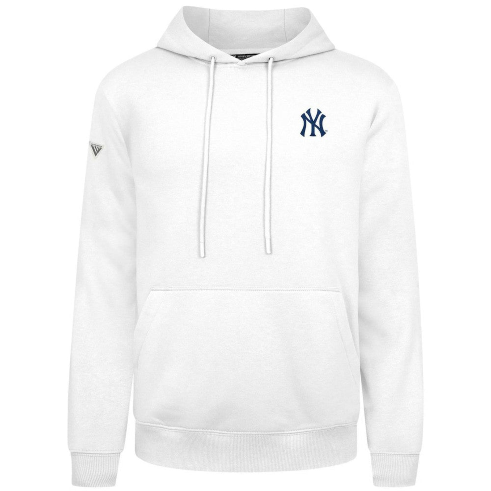 New York Yankees Levelwear Podium Primary Pullover Hoodie - White