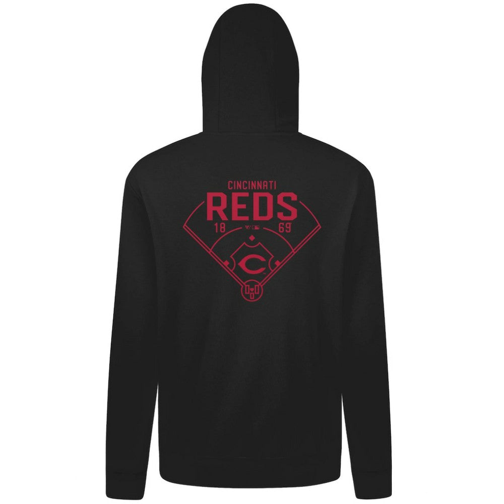 Cincinnati Reds Levelwear Podium Primary Pullover Hoodie - Black