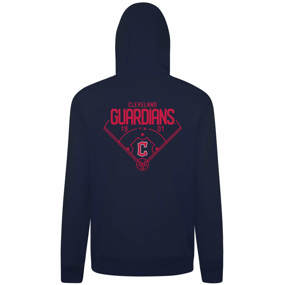 Cleveland Guardians Levelwear Podium Primary Pullover Hoodie - Navy