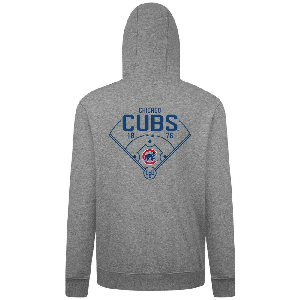 Chicago Cubs Levelwear Podium Primary Pullover Hoodie - Gray