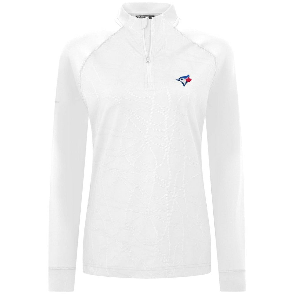 Toronto Blue Jays Levelwear Women's Amethyst Insignia 2.0 Quarter-Zip Jacket - White