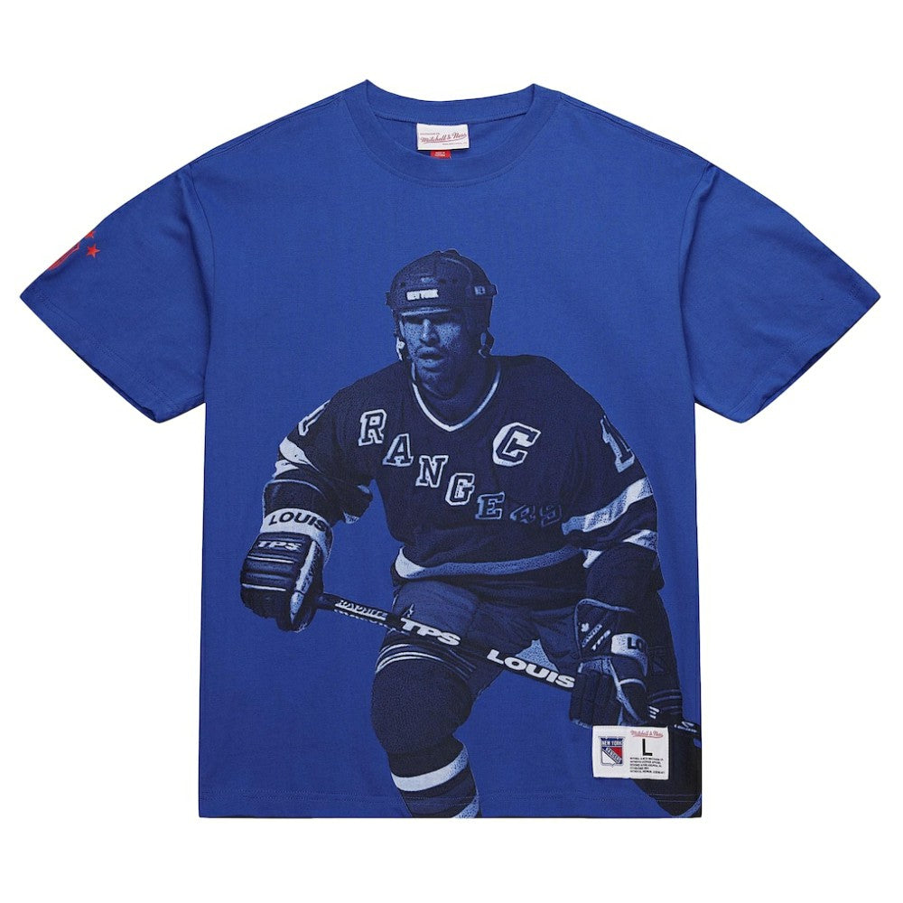 Mark Messier New York Rangers Mitchell & Ness NHL Ultimate Player Vintage Logo T-Shirt