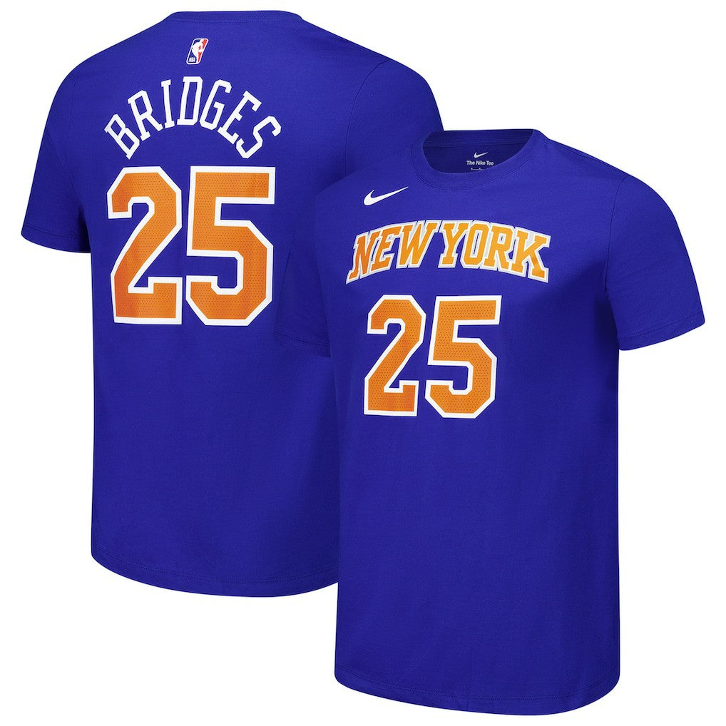 Mikal Bridges New York Knicks Unisex Name & Number T-Shirt - Blue | Nike cheap