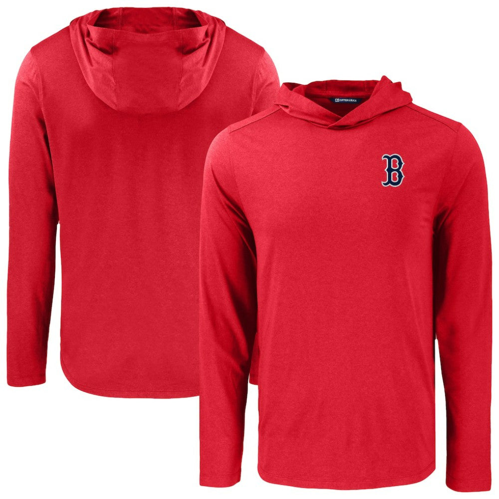 Boston Red Sox Cutter & Buck Coastline Epic Comfort Recycled Eco Hoodie Long Sleeve T-Shirt - Red
