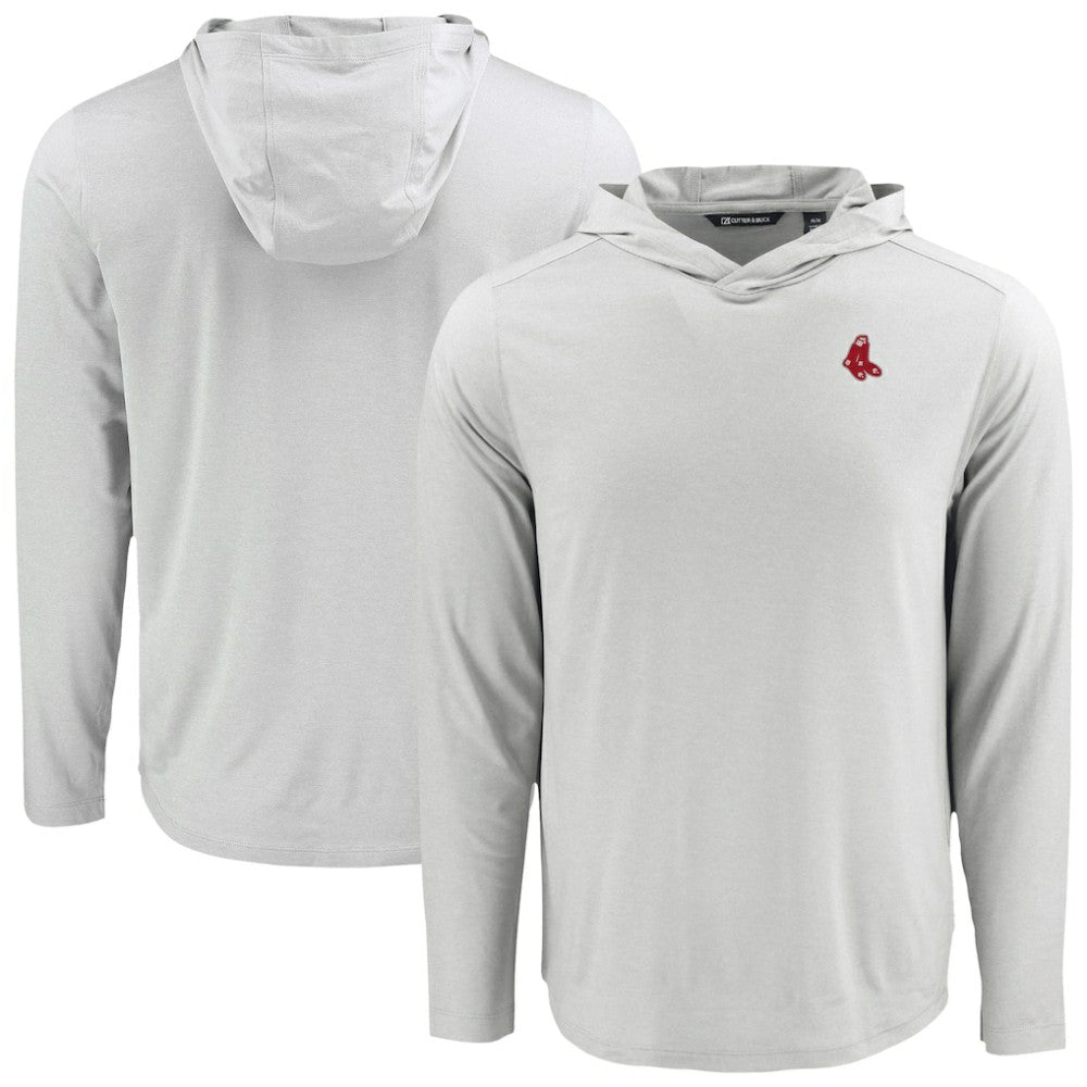 Boston Red Sox Cutter & Buck Coastline Epic Comfort Recycled Eco Hoodie Long Sleeve T-Shirt - Gray