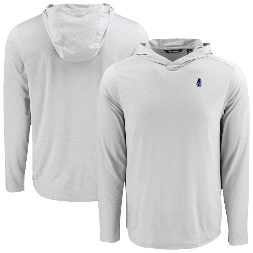 Chicago Cubs Cutter & Buck Coastline Epic Comfort Recycled Eco Hoodie Long Sleeve T-Shirt - Gray