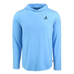 Atlanta Braves Cutter & Buck Coastline Epic Comfort Recycled Eco Hoodie Long Sleeve T-Shirt - Powder Blue
