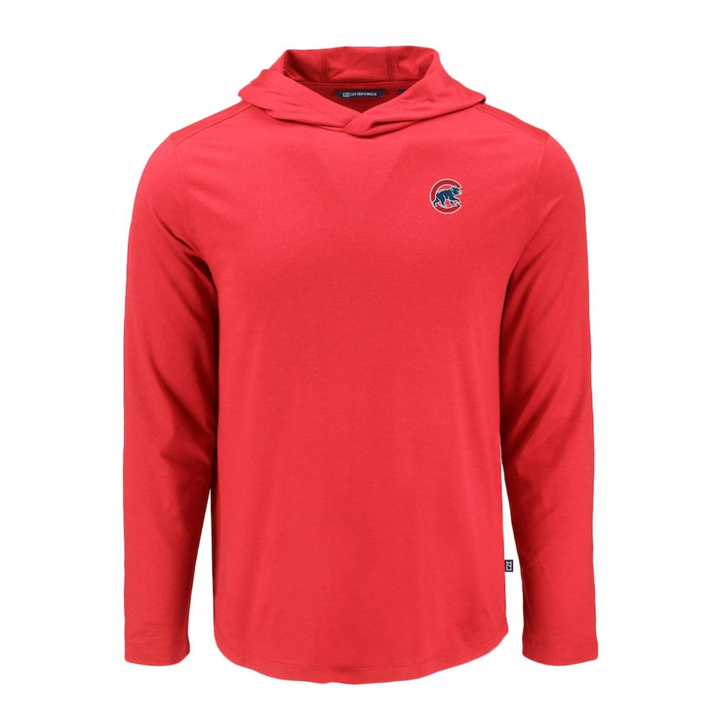 Chicago Cubs Cutter & Buck Coastline Epic Comfort Recycled Eco Hoodie Long Sleeve T-Shirt - Red