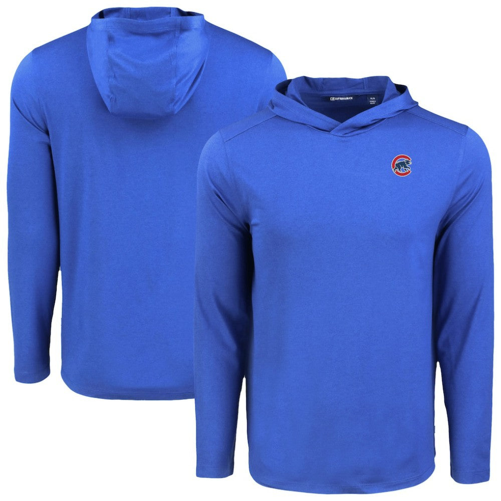 Chicago Cubs Cutter & Buck Coastline Epic Comfort Recycled Eco Hoodie Long Sleeve T-Shirt - Royal