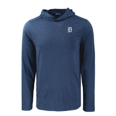 Detroit Tigers Cutter & Buck Coastline Epic Comfort Recycled Eco Hoodie Long Sleeve T-Shirt - Navy
