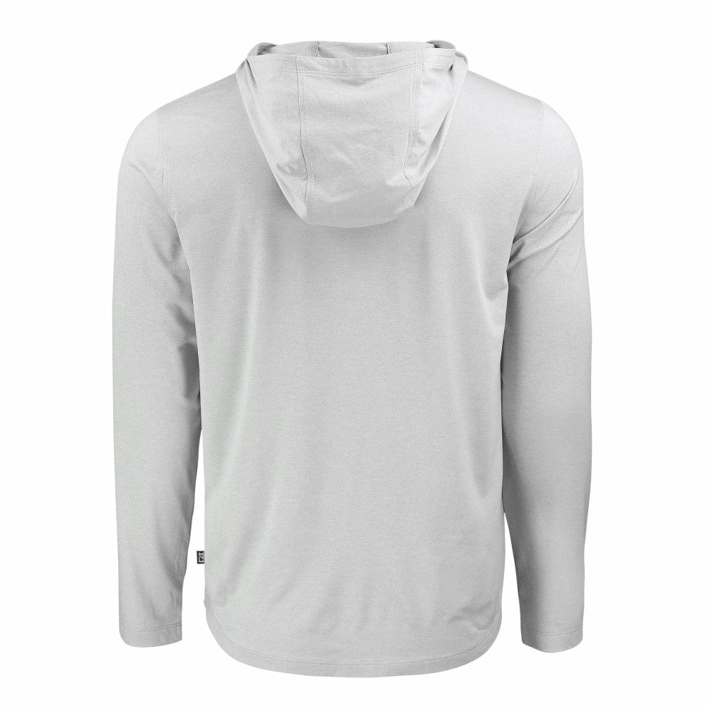Cleveland Guardians Cutter & Buck Coastline Epic Comfort Recycled Eco Hoodie Long Sleeve T-Shirt - Gray
