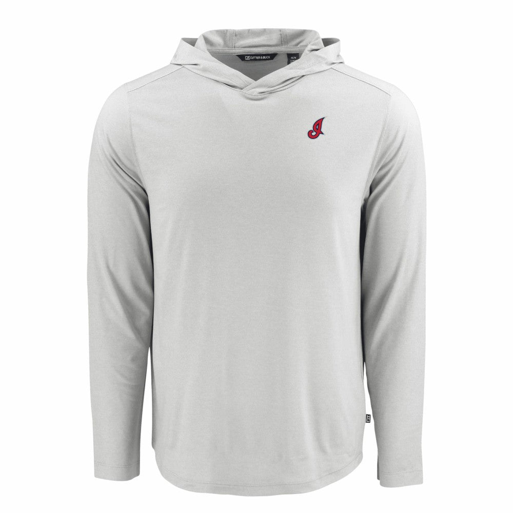 Cleveland Guardians Cutter & Buck Coastline Epic Comfort Recycled Eco Hoodie Long Sleeve T-Shirt - Gray