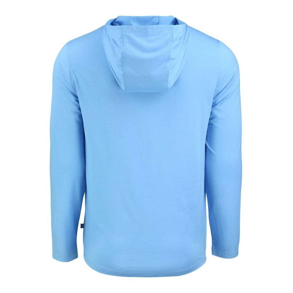 Atlanta Braves Cutter & Buck Coastline Epic Comfort Recycled Eco Hoodie Long Sleeve T-Shirt - Powder Blue