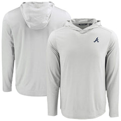 Atlanta Braves Cutter & Buck Coastline Epic Comfort Recycled Eco Hoodie Long Sleeve T-Shirt - Gray