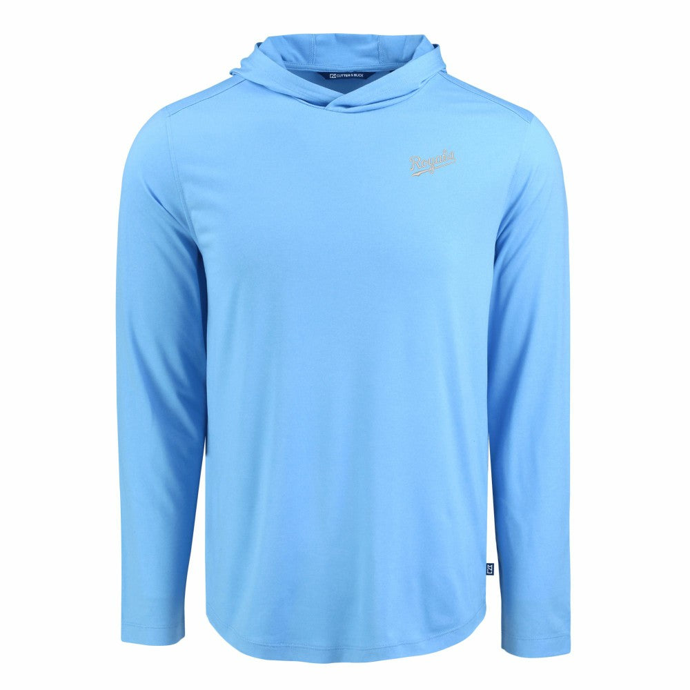 Kansas City Royals Cutter & Buck Coastline Epic Comfort Recycled Eco Hoodie Long Sleeve T-Shirt - Powder Blue