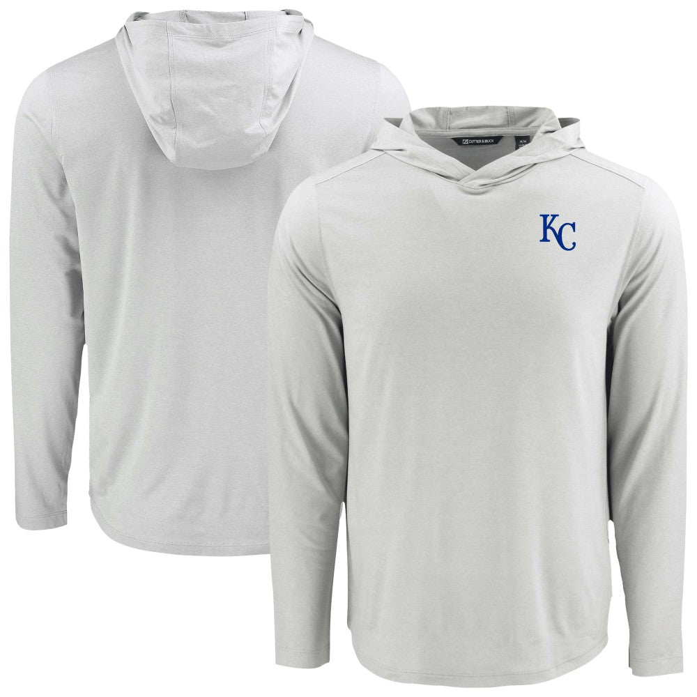 Kansas City Royals Cutter & Buck Coastline Epic Comfort Recycled Eco Hoodie Long Sleeve T-Shirt - Gray