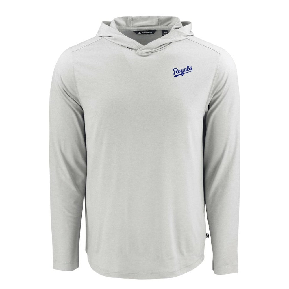 Kansas City Royals Cutter & Buck Coastline Epic Comfort Recycled Eco Hoodie Long Sleeve T-Shirt - Gray