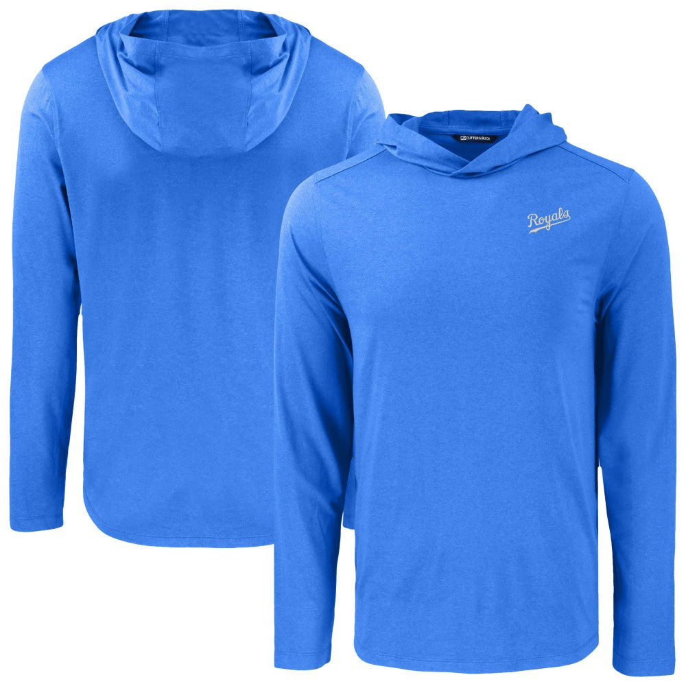 Kansas City Royals Cutter & Buck Coastline Epic Comfort Recycled Eco Hoodie Long Sleeve T-Shirt - Royal