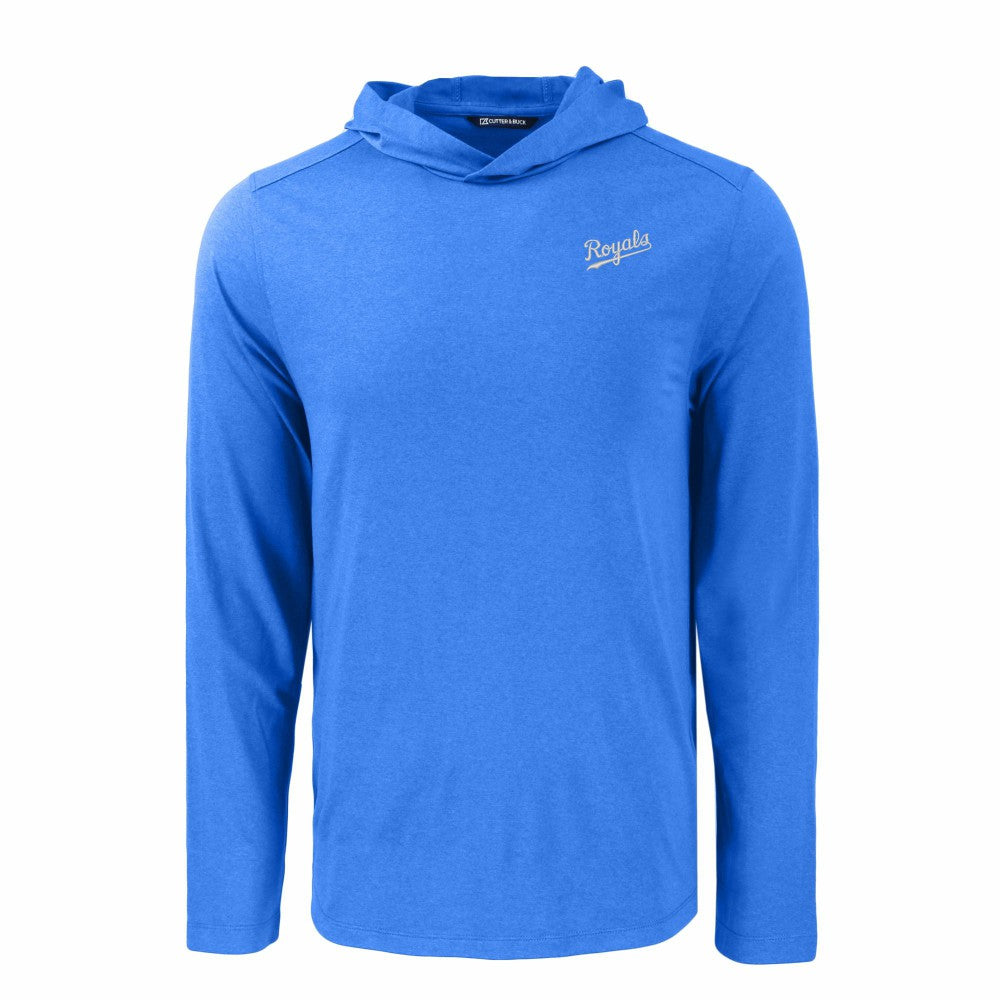 Kansas City Royals Cutter & Buck Coastline Epic Comfort Recycled Eco Hoodie Long Sleeve T-Shirt - Royal