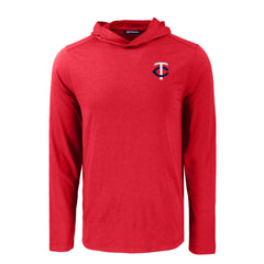 Minnesota Twins Cutter & Buck Coastline Epic Comfort Recycled Eco Hoodie Long Sleeve T-Shirt - Red