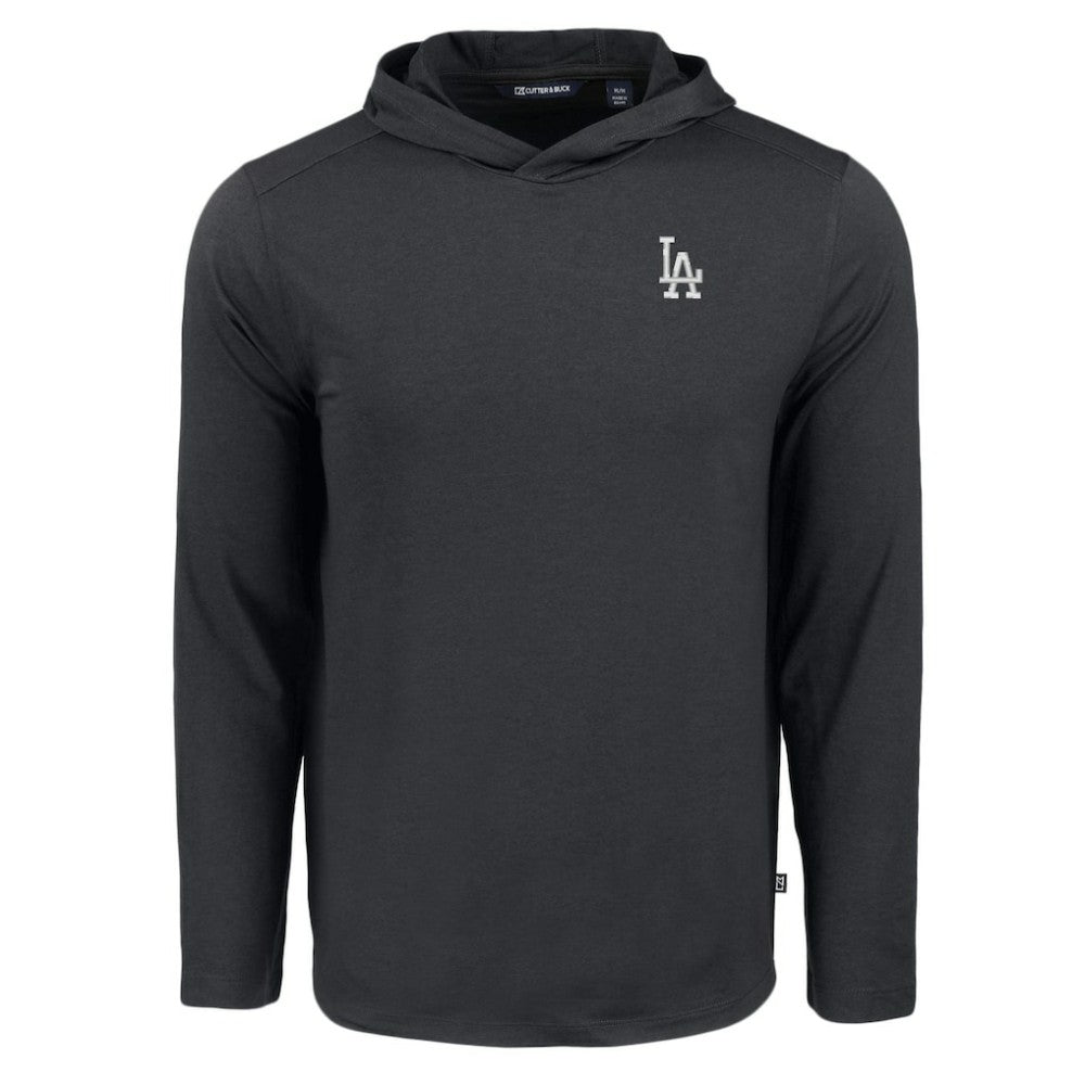 Los Angeles Dodgers Cutter & Buck Coastline Epic Comfort Recycled Eco Hoodie Long Sleeve T-Shirt - Black