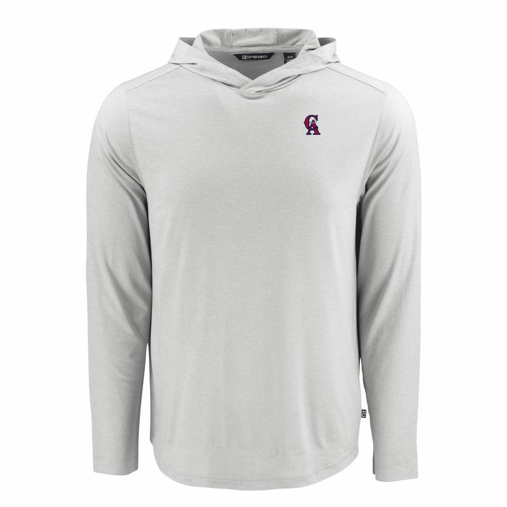 Los Angeles Angels Cutter & Buck Coastline Epic Comfort Recycled Eco Hoodie Long Sleeve T-Shirt - Gray