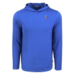 Texas Rangers Cutter & Buck Coastline Epic Comfort Recycled Eco Hoodie Long Sleeve T-Shirt - Royal