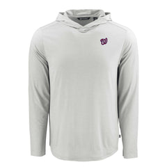 Washington Nationals Cutter & Buck Coastline Epic Comfort Recycled Eco Hoodie Long Sleeve T-Shirt - Gray